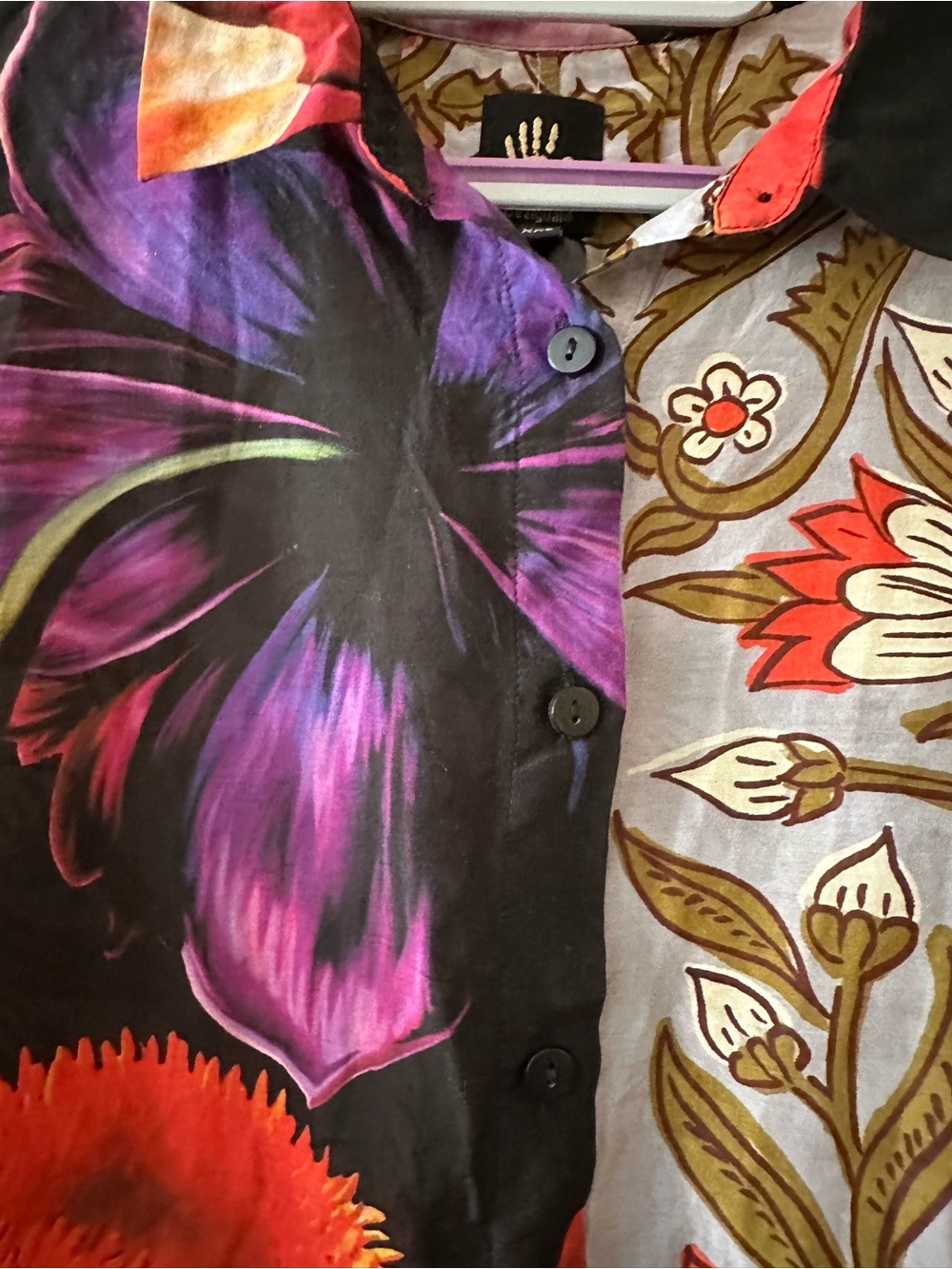 Desigual Multicolor Floral Button-Down Shirt with Black Base - Picture 5 of 6